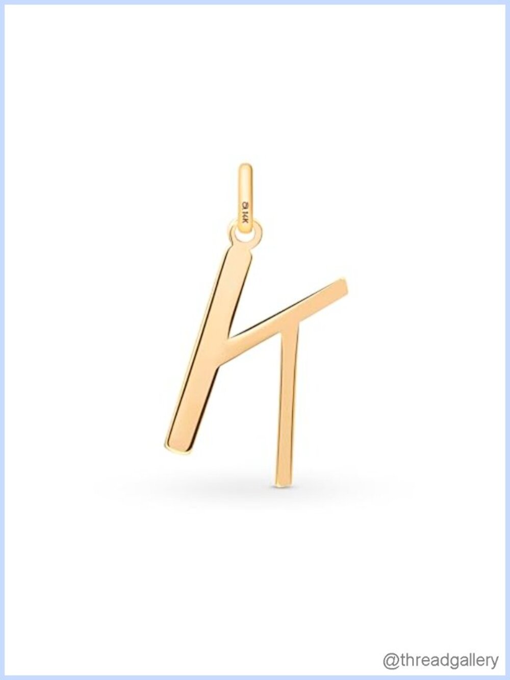 14K Solid Yellow Gold Letter K Initial Pendant Charm 750 Hallmark